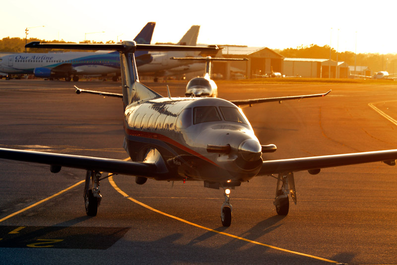 pilatus pc-12 in the sun